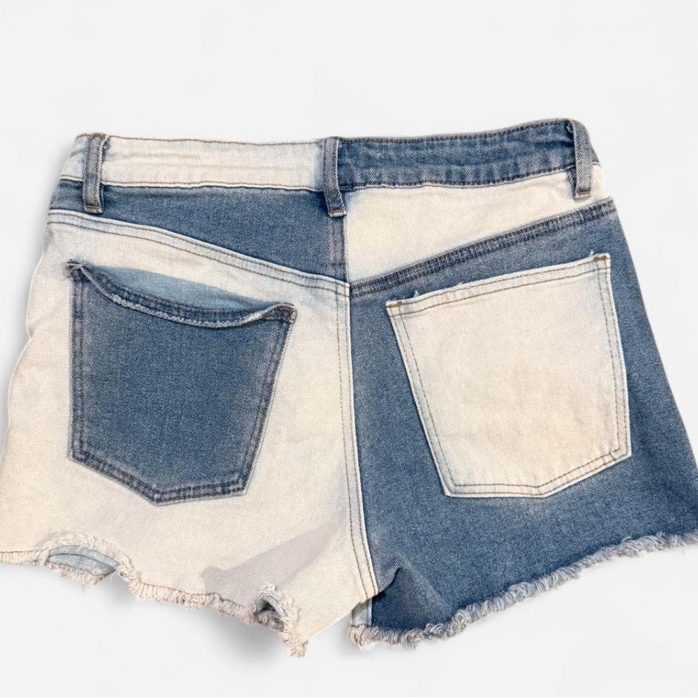 Madden NYC Multi Denim Patchwork Shorts - Picture 2 of 3